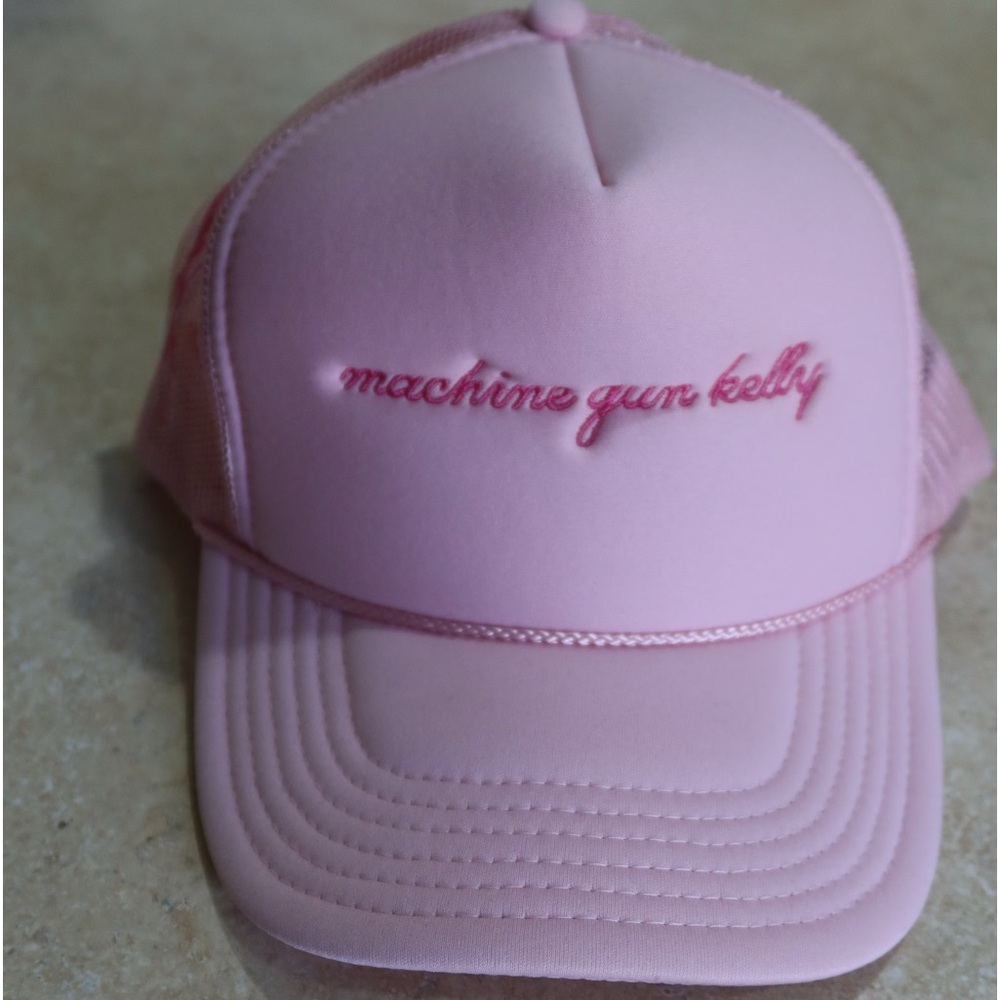 MGK Machine Gun Kelly Hat Pink Trucker Mainstream Sellout Born With Horn Cap